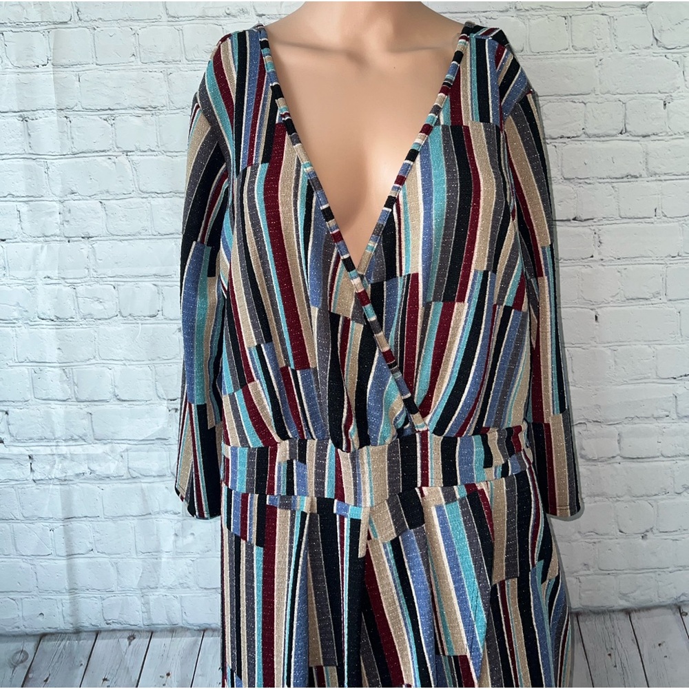 Perfectly Priscilla Multicolor striped long sleeve dress size 3X - Picture 2 of 8